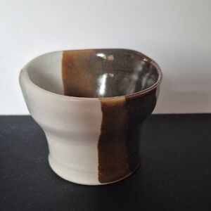 Handmade Ceramic Piece in Brown and Cream